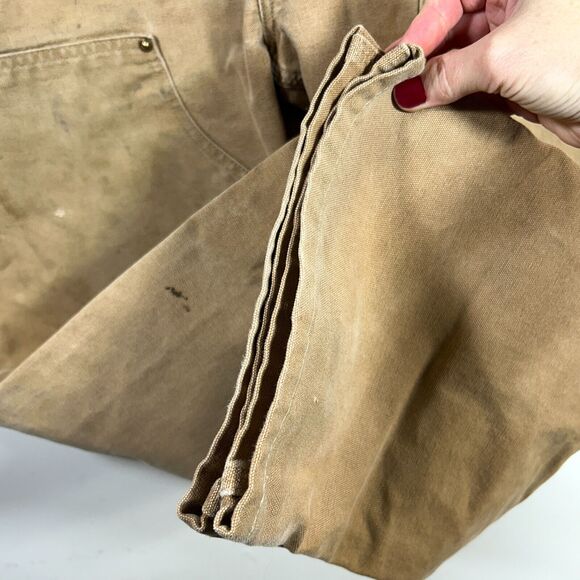 Vtg Carhartt B01 Double Front Knee Pants USA Loose Fit Mens 35 x 27 Distressed - Picture 9 of 11